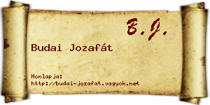 Budai Jozafát névjegykártya